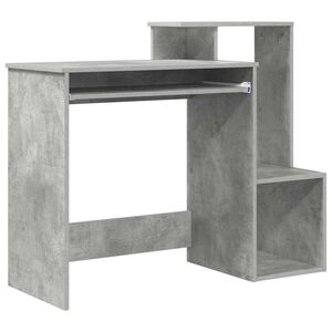 vidaXL Asztal fi&oacute;kkal Beton Sz&uuml;rke 106 x 41 x 88.5 cm Faanyag