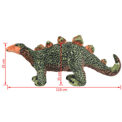 vidaXL álló, zöld és narancssárga plüss stegosaurus XXL