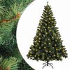 vidaXL Műanyag Hajtogat&oacute;s Kar&aacute;csonyfa 240 cm 300 LED Meleg feh&eacute;r