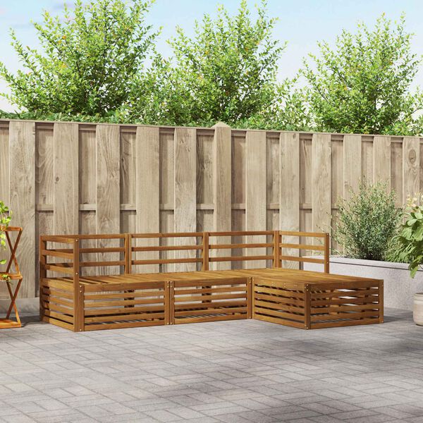 vidaXL K&uuml;lt&eacute;ri kanap&eacute; szett 4 pcs Term&eacute;szetes T&ouml;m&ouml;r Ak&aacute;cfa