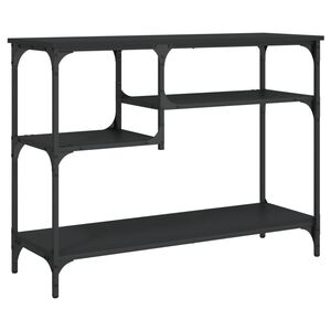 vidaXL fekete t&aacute;lal&oacute;asztal polcokkal 100 x 35 x 75 cm