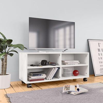 vidaXL fehér forgácslap TV-szekrény görgőkkel 90 x 35 x 35 cm