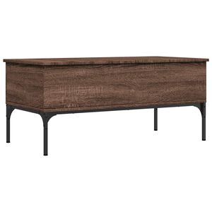 vidaXL barna t&ouml;lgysz&iacute;nű szerelt fa &eacute;s f&eacute;m doh&aacute;nyz&oacute;asztal 100x50x45 cm