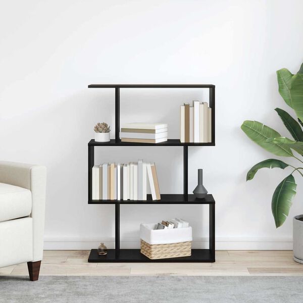 vidaXL K&ouml;nyvespolc Fekete t&ouml;lgy 70 x 14 x 97 cm Faanyag