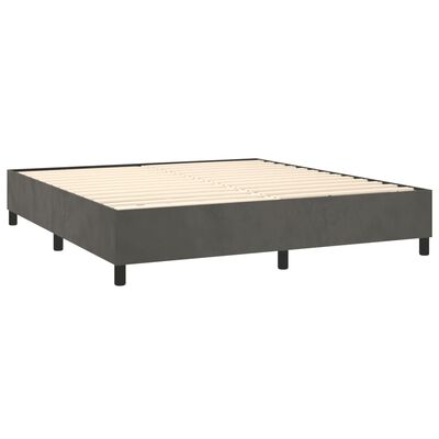 vidaXL sötétszürke bársony rugós ágy matraccal 160x200 cm