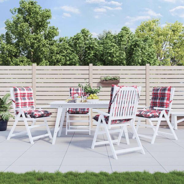 vidaXL 4 db piros kock&aacute;s oxford sz&ouml;vet alacsony h&aacute;tt&aacute;ml&aacute;j&uacute; sz&eacute;kp&aacute;rna