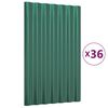 vidaXL 36 db zöld horganyzott acél tetőpanel 60x36 cm