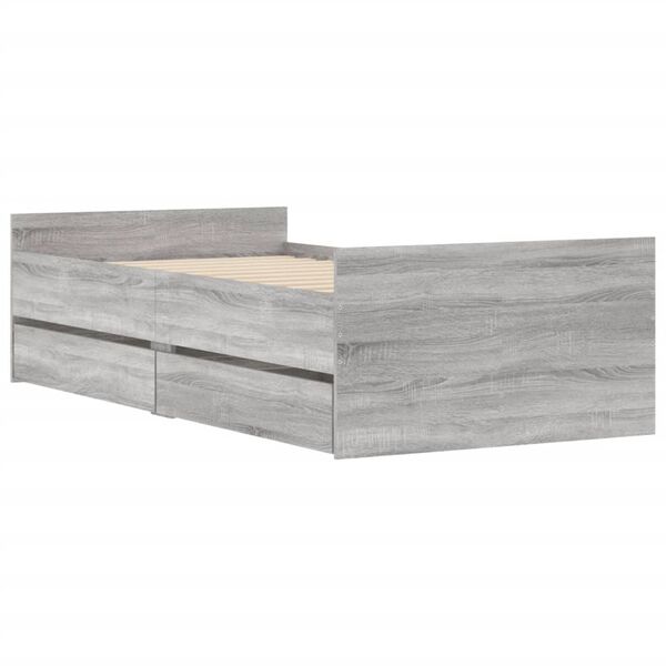 vidaXL sz&uuml;rke sonoma t&ouml;lgy sz&iacute;nű műfa &aacute;gykeret fi&oacute;kokkal 90 x 200 cm