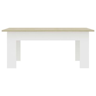 vidaXL fehér és sonoma színű forgácslap dohányzóasztal 100x60x42 cm