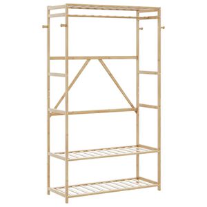 vidaXL bambusz ruha&aacute;llv&aacute;ny polcokkal 110x40x175 cm