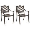 vidaXL Kerti Sz&eacute;k 2 pcs Bronz 56 x 55 x 92.5cm Alum&iacute;nium
