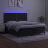 vidaXL fekete b&aacute;rsony rug&oacute;s &eacute;s LED-es &aacute;gy matraccal 180x200 cm