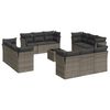 vidaXL 13 r&eacute;szes sz&uuml;rke polyrattan kerti &uuml;lőgarnit&uacute;ra p&aacute;rn&aacute;kkal