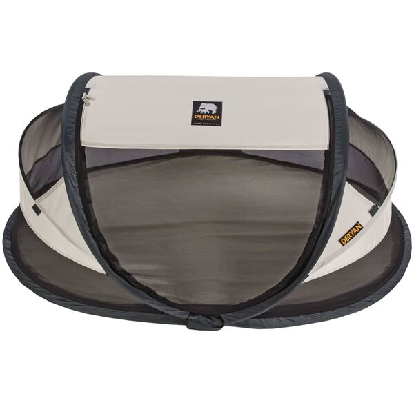 DERYAN Baby Luxe krémszínű felállítható utazóágy szúnyoghálóval