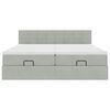 vidaXL Ottomán ágykeret matracokkal világosszürke 200x200cm bársony