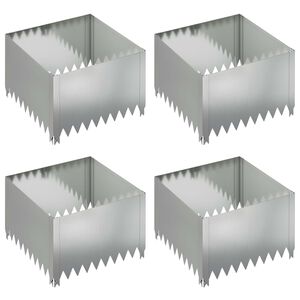 vidaXL Fűszeg&eacute;lyez&eacute;s 4 db 60 x 60 x 35 cm Ac&eacute;l Ez&uuml;st
