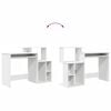 vidaXL Asztal fiókkal polcokkal Fehér 120,5 x 44 x 88,5 cm Faanyag