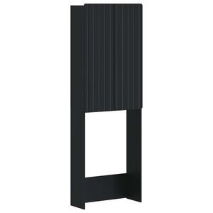 vidaXL WC Szekr&eacute;ny ZWOLLE Fekete 66 x 25,5 x 190 cm Szerelt Fa