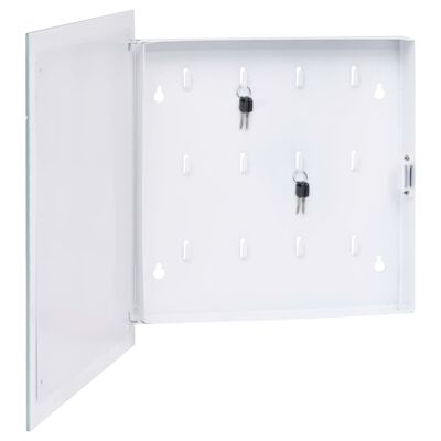 vidaXL fehér kulcsszekrény mágneses lappal 35 x 35 x 5,5 cm