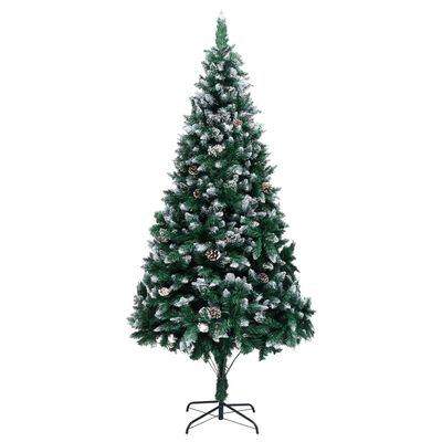 vidaXL műkarácsonyfa fenyőtobozokkal és fehér hóval 240 cm