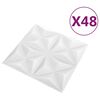 vidaXL Fali panelek 48 pcs Origami Feh&eacute;r 50 x 50 cm XPS Hab