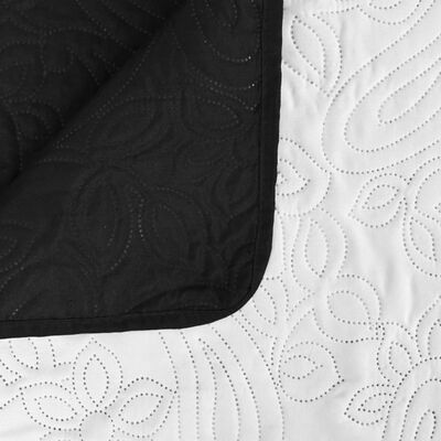 vidaXL fekete/fehér kétoldalas steppelt ágytakaró 170 x 210 cm