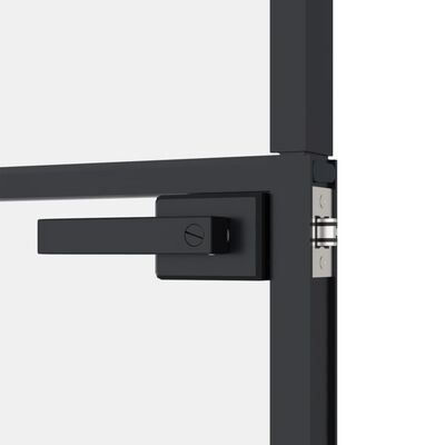 vidaXL fekete edzett üveg és alumínium vékony beltéri ajtó 83x201,5 cm
