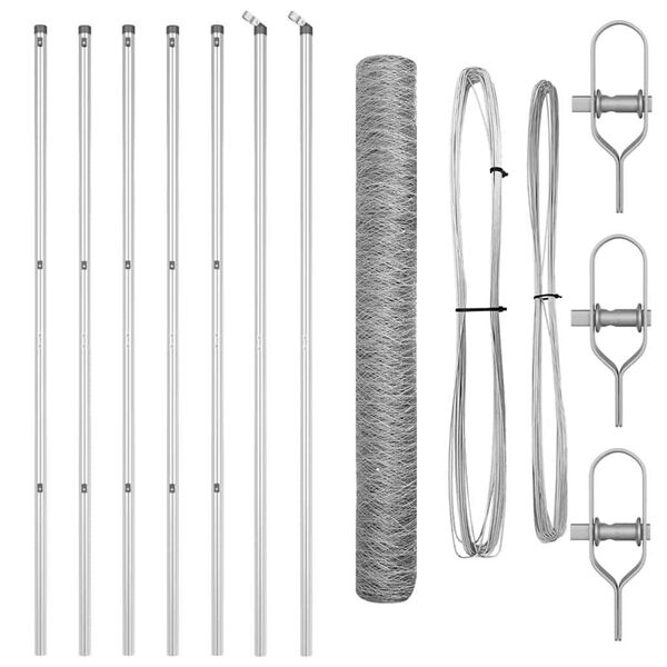 vidaXL Ker&iacute;t&eacute;soszlop Ez&uuml;st 10 x 1,4 m (36 mm r&aacute;cs) Ac&eacute;l