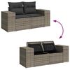 vidaXL Kerti Kanap&eacute; Szett p&aacute;rn&aacute;val t&aacute;rol&oacute;val 8 pcs Sz&uuml;rke Poly Rattan
