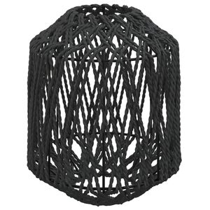 vidaXL fekete vas &eacute;s pap&iacute;r l&aacute;mpaernyő &Oslash;23 x 28 cm