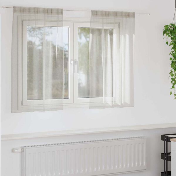 vidaXL Voile F&uuml;gg&ouml;ny f&uuml;gg&ouml;ny&ouml;kkel 2 pcs Kr&eacute;m 140 x 140 cm Poli&eacute;szter