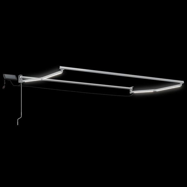 vidaXL LED-es, k&eacute;zi kih&uacute;zhat&oacute; napernyő K&eacute;k &eacute;s Feh&eacute;r 2,5 x 2 m