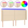 vidaXL kr&eacute;msz&iacute;nű sz&ouml;vet LED-es fejt&aacute;mla 183x16x118/128 cm