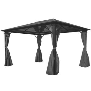 vidaXL alum&iacute;nium kerti pavilon antracitsz&uuml;rke f&uuml;gg&ouml;nnyel 400 x 300 cm