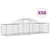 vidaXL 50 db &iacute;ves horganyzott vas gabion kos&aacute;r 200x50x40/60 cm