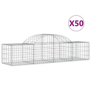 vidaXL 50 db &iacute;ves horganyzott vas gabion kos&aacute;r 200x50x40/60 cm