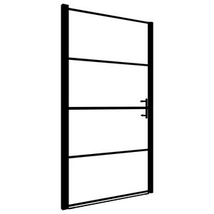 vidaXL fekete edzett &uuml;veg zuhanyajt&oacute; 81 x 195 cm
