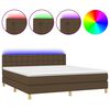 vidaXL barna sz&ouml;vet rug&oacute;s &eacute;s LED-es &aacute;gy matraccal 160x200 cm
