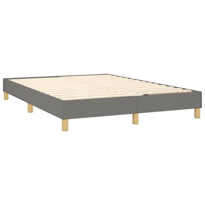 vidaXL sötétszürke szövet rugós ágy matraccal 140 x 190 cm