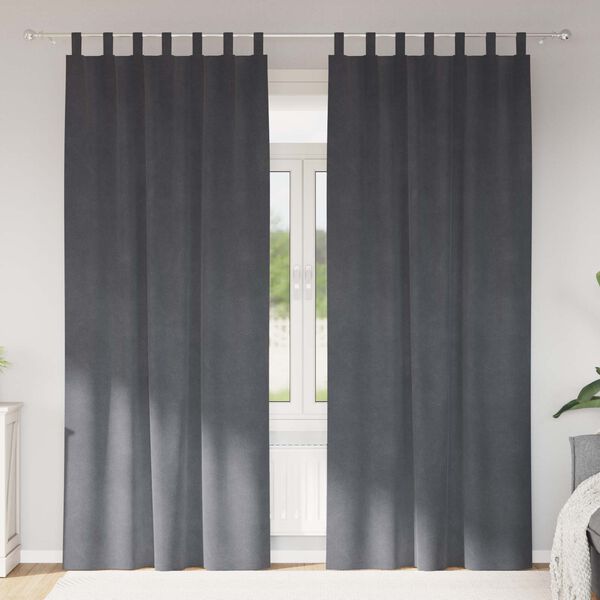 vidaXL S&ouml;t&eacute;t&iacute;tő f&uuml;gg&ouml;ny&ouml;k 2 pcs Vil&aacute;gossz&uuml;rke 140 x 260 cm B&aacute;rsony