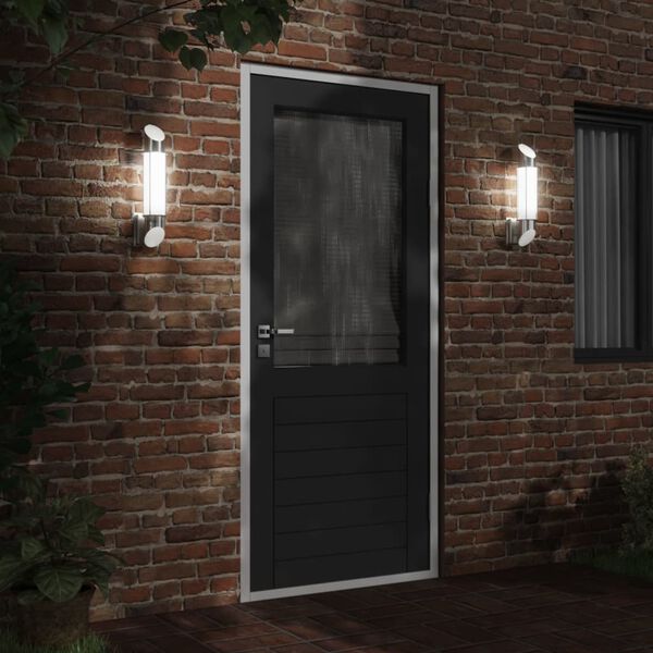 vidaXL ez&uuml;stsz&iacute;nű rozsdamentes ac&eacute;l k&uuml;lt&eacute;ri falil&aacute;mpa