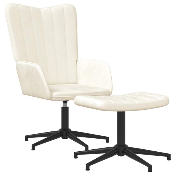 vidaXL kr&eacute;mfeh&eacute;r b&aacute;rsony pihenősz&eacute;k l&aacute;btart&oacute;val