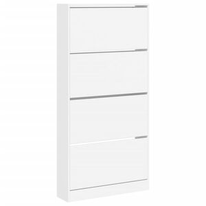 vidaXL feh&eacute;r cipőszekr&eacute;ny 4 kihajthat&oacute; fi&oacute;kkal 80 x 21 x 163,5 cm