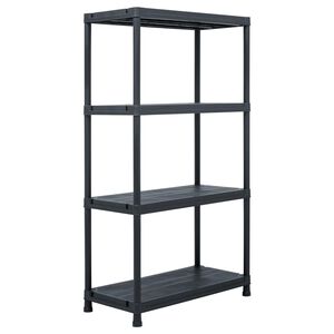 vidaXL fekete műanyag t&aacute;rol&oacute; polc 100 kg 60 x 30 x 138 cm