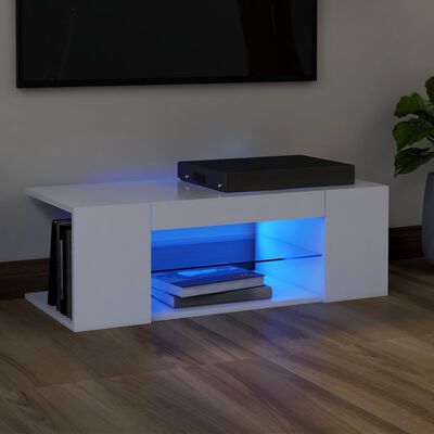 vidaXL fehér TV-szekrény LED-lámpákkal 90 x 39 x 30 cm