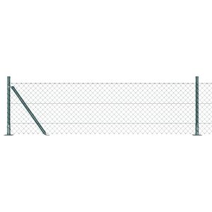 vidaXL L&aacute;ncos ker&iacute;t&eacute;s betonalappal 10 x 0,4 m PVC-bevonatos ac&eacute;l Z&ouml;ld