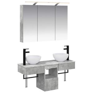 vidaXL F&uuml;rdőszobai Szekr&eacute;ny Szett 4 pcs Betonsz&uuml;rke 100 x 14,5 x 70 cm