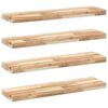 vidaXL 4 db kezeletlen t&ouml;m&ouml;r ak&aacute;cfa f&uuml;ggőpolc 100 x 20 x 4 cm