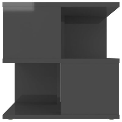 vidaXL magasfényű szürke forgácslap kisasztal 40 x 40 x 40 cm