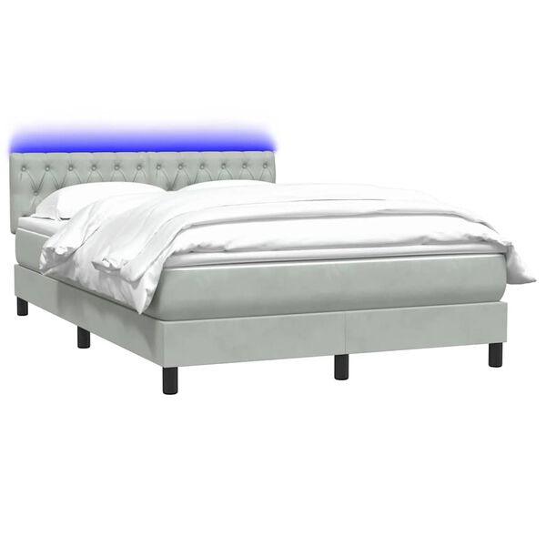 vidaXL vil&aacute;gossz&uuml;rke b&aacute;rsony rug&oacute;s &eacute;s LED-es &aacute;gy matraccal 140x210 cm